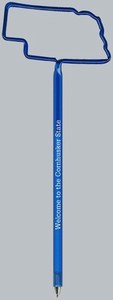 Nebraska State Bent Shaped Pens, Custom  With Your Logo!