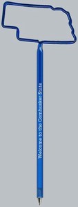 Nebraska State Bent Shaped Pens, Custom With Your Logo!