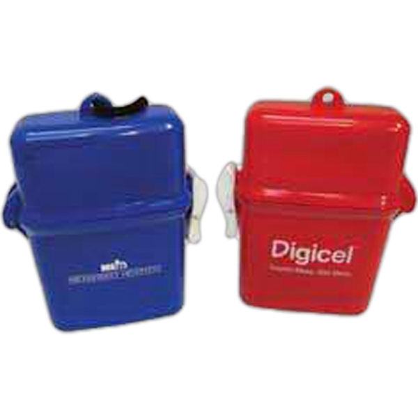 3 Day Service Apple Shaped Waterproof Containers with Ponchos, Personalized With Your Logo!