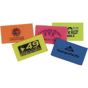 Custom Printed Neon Colored Erasers