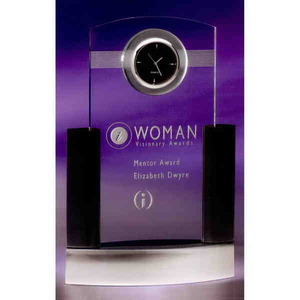 Custom Printed Neopolitan Crystal Clock Awards