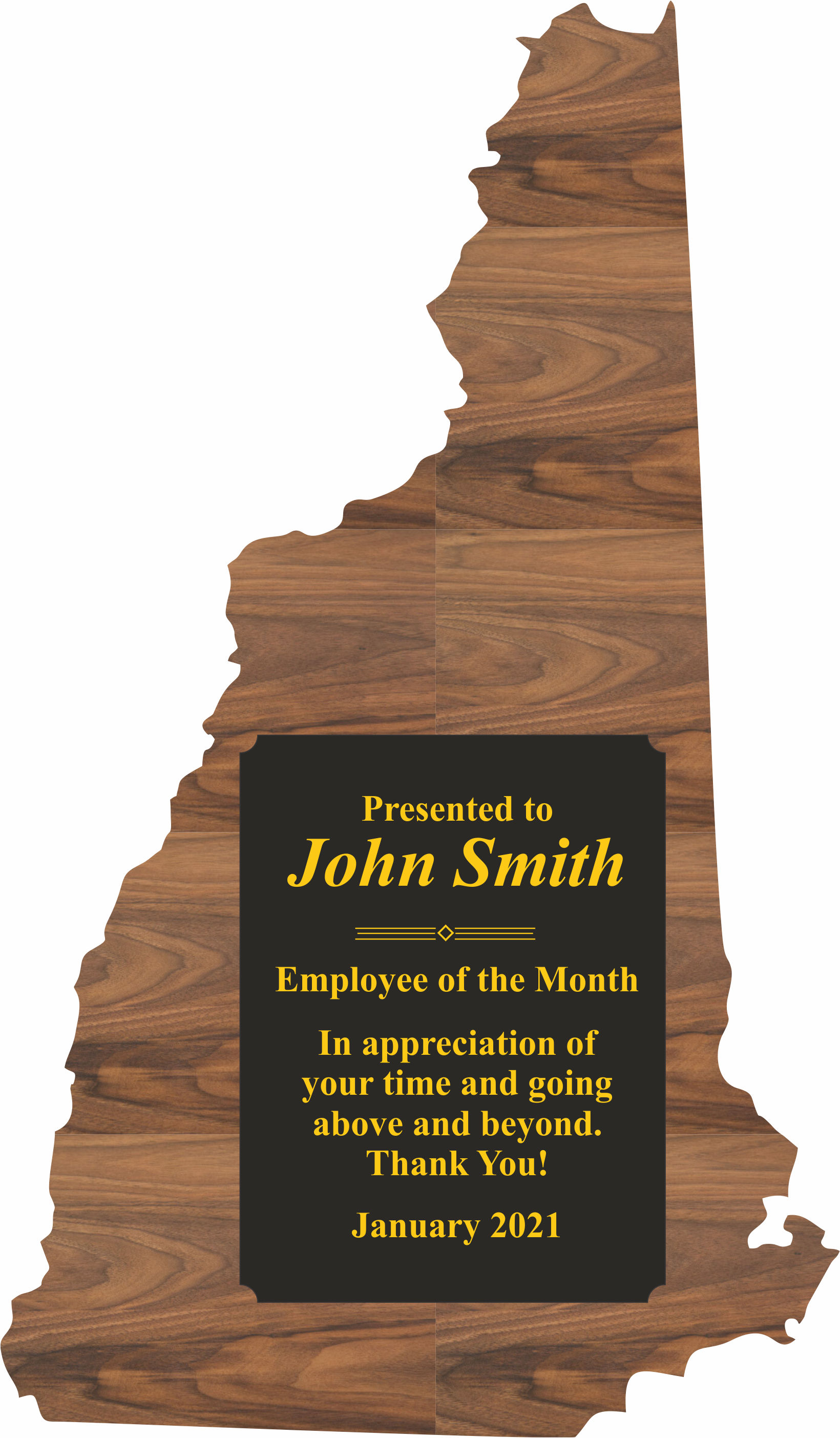 Custom Printed New Hampshire State Shaped Plaques