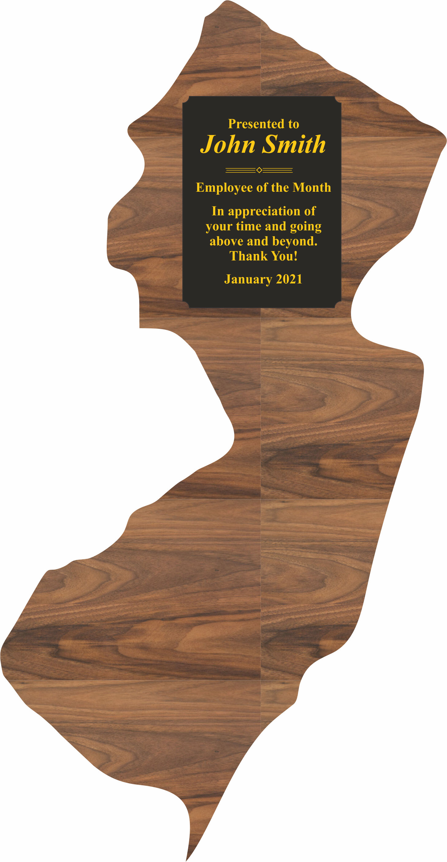 Custom Printed New Jersey State Shaped Plaques