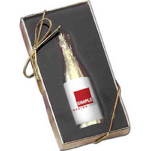 Custom Printed New Years Holiday Chocolate Champagne Bottles