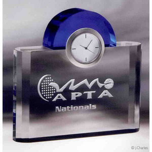 Custom Printed Night and Day Crystal Clock Awards