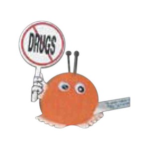 No Drugs Sign Holding Weepuls, Custom Imprinted With Your Logo!