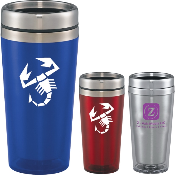 1 Day Service Transparent Shell Travel Mugs, Personalized With Your Logo!