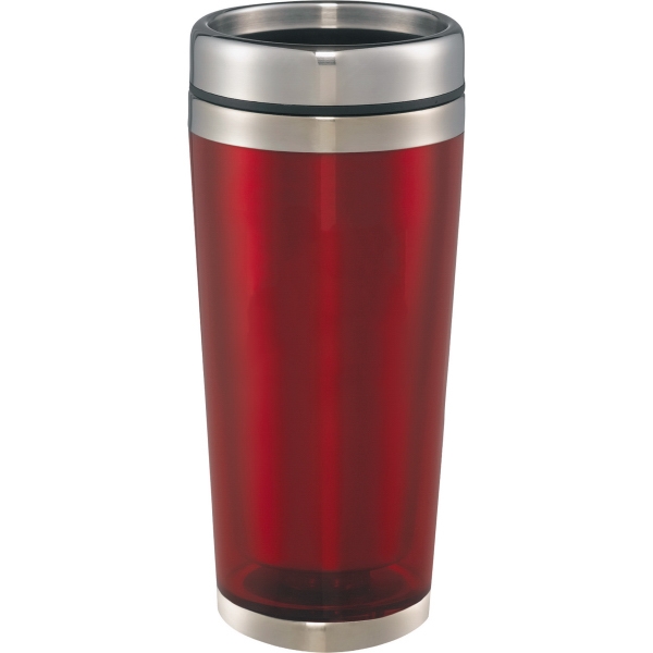 16oz. Clear Plastic Shell Travel Mugs, Custom Printed With Your Logo!