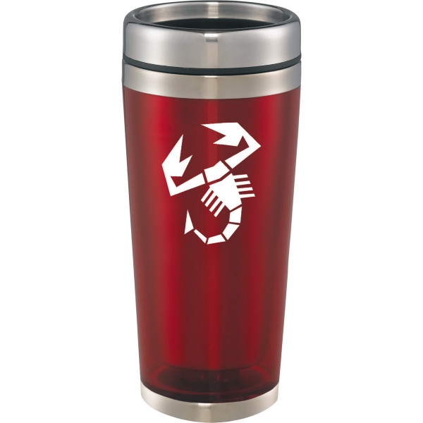 16oz. Clear Plastic Shell Travel Mugs, Custom Printed With Your Logo!
