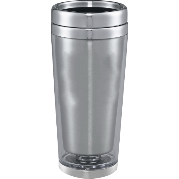 16oz. Clear Plastic Shell Travel Mugs, Custom Printed With Your Logo!