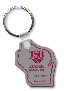 North Dakota State Shaped Key Tags, Custom Printed With Your Logo!