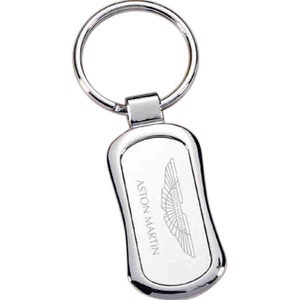 Oblong Silver Key Tags, Custom Printed With Your Logo!