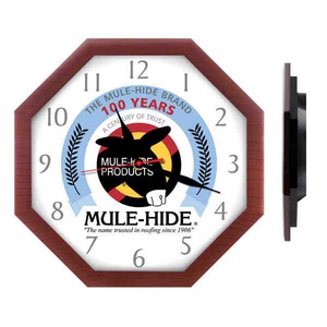 Octagon Shaped Clocks, Customized With Your Logo!