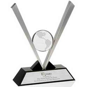 Custom Printed Optical Crystal Globe Awards