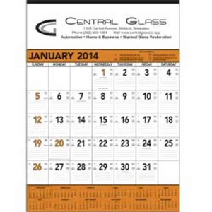 Custom Printed Orange and Black Contractors Memo Commercial Calendars