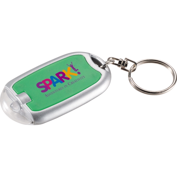 Transparent Magnifier LED Keychain, Custom Printed With Your Logo!