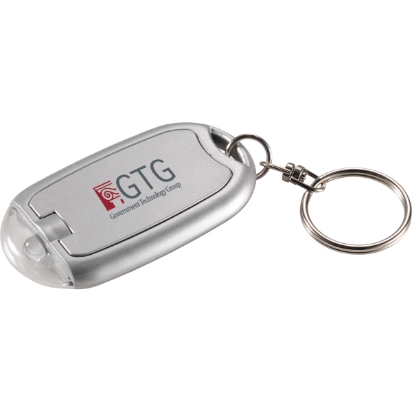 Transparent Magnifier LED Keychain, Custom Printed With Your Logo!