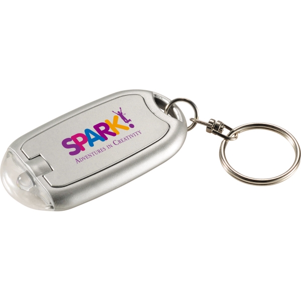 Transparent Magnifier LED Keychain, Custom Printed With Your Logo!