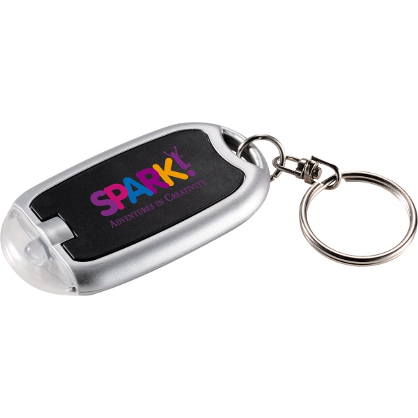 Transparent Magnifier LED Keychain, Custom Printed With Your Logo!