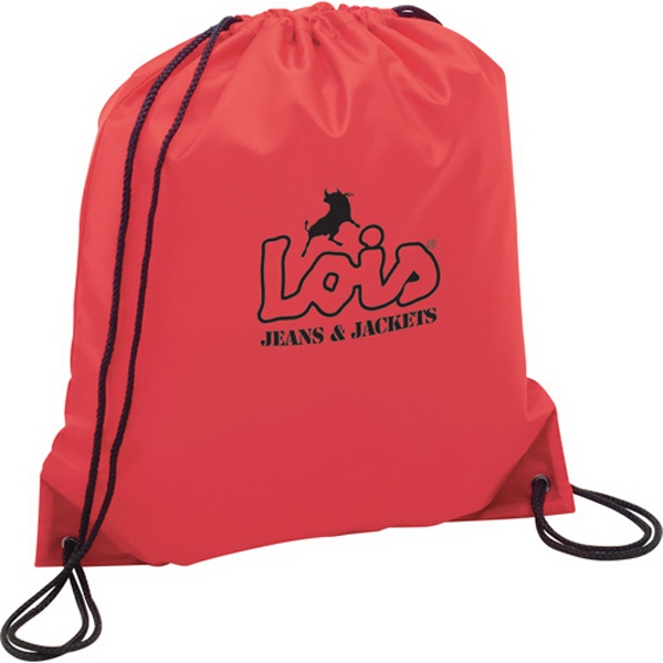 1 Day Service 210 Denier Drawstring Backpacks, Custom Printed With Your Logo!