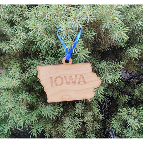 Iowa State Shaped Ornaments, Custom Imprinted With Your Logo!