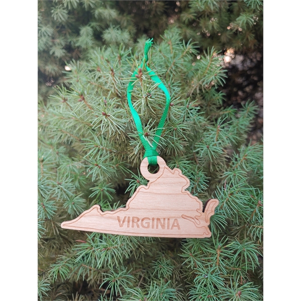 Virginia State Shaped Ornaments, Custom Imprinted With Your Logo!