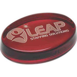 Oval Red Paperweight, Custom Printed With Your Logo!