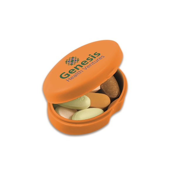 Oval Shaped Pill Boxes For Under A Dollar, Custom Imprinted With Your Logo!