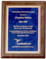 Walnut Finish Plaques, Custom Engraved With Your Logo!