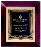 Airflyte Wood Finish Award Plaque Engraved, Custom Engraved With Your Logo!