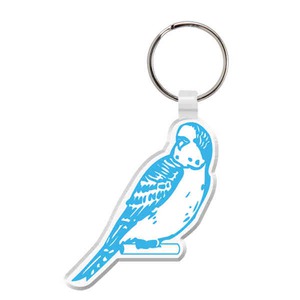 Custom Printed Parakeet Bird Shaped Keytags