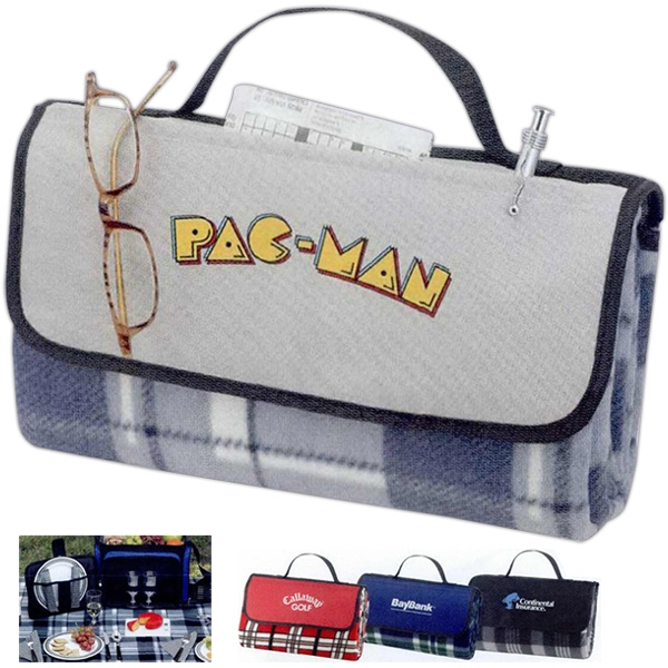 1 Day Service Plaid Park Picnic Blankets, Custom Printed With Your Logo!
