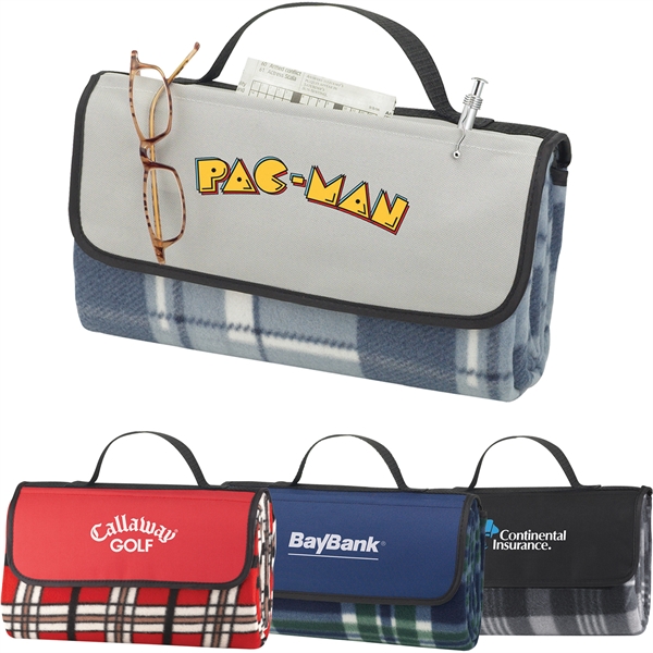 Plaid Park Picnic Blankets, Custom Printed With Your Logo!