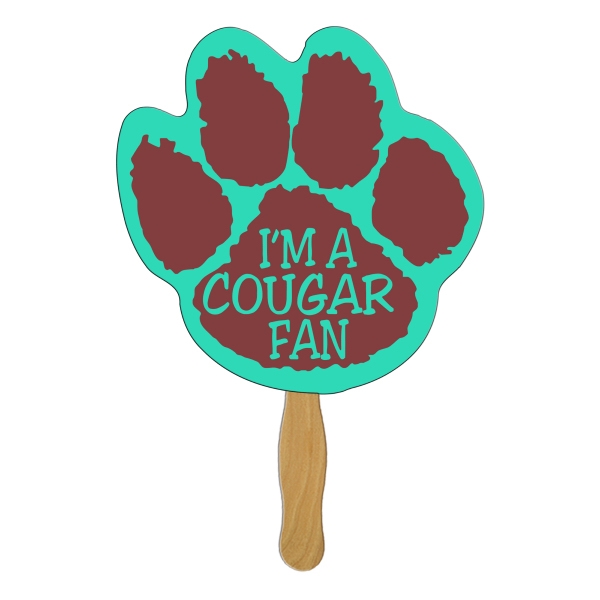 Paw Print Stock Shaped Paper Fans, Custom Imprinted With Your Logo!