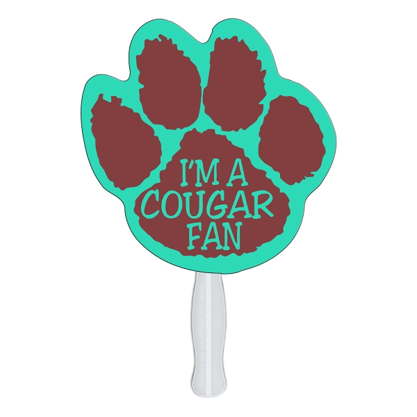Paw Print Stock Shaped Paper Fans, Custom Imprinted With Your Logo!