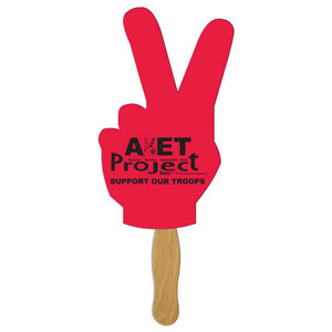 Peace Sign Stock Shaped Paper Fans, Personalized With Your Logo!