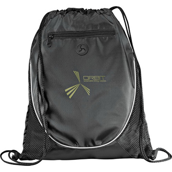 1 Day Service Drawstring Backpacks with Leatherette Corners, Custom Designed With Your Logo!