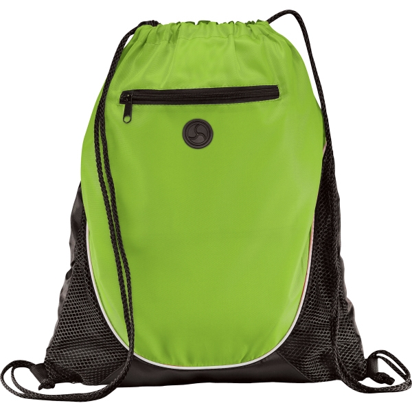 1 Day Service Drawstring Backpacks with Leatherette Corners, Custom Designed With Your Logo!