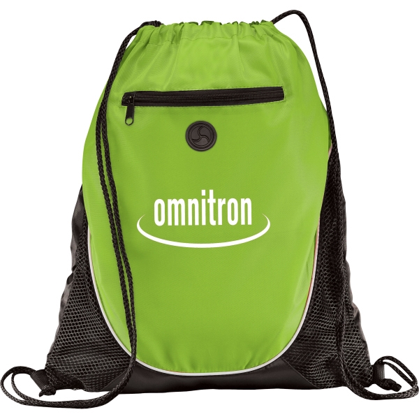 1 Day Service Air Mesh and Microfiber Drawstring Backpacks, Personalized With Your Logo!