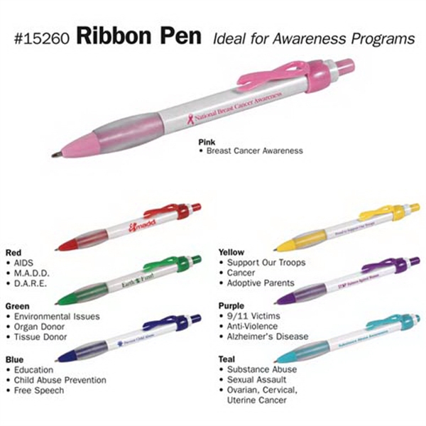 Awareness Ribbon Pen, Custom Imprinted With Your Logo!