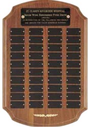Genuine Walnut Perpetual Plaques, Personalized With Your Logo!