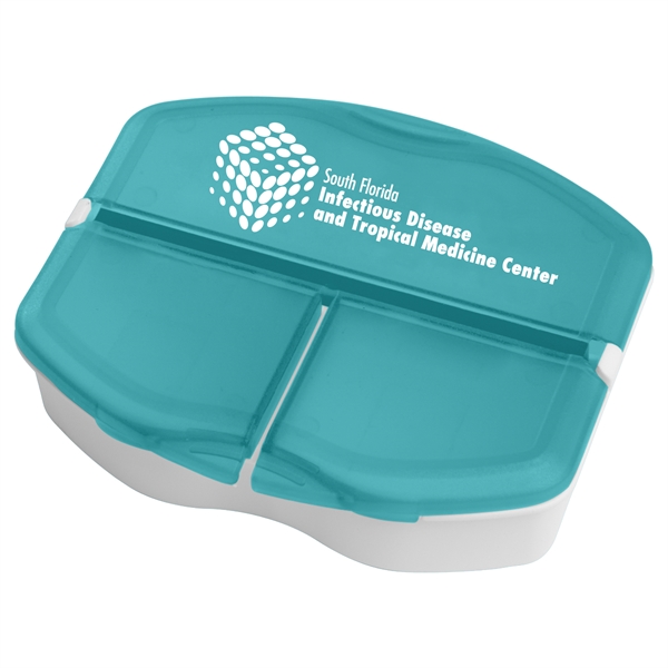 3 Compartment Pill Boxes For Under A Dollar, Custom Imprinted With Your Logo!