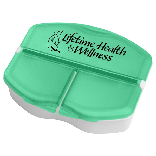3 Compartment Pill Boxes For Under A Dollar, Custom Imprinted With Your Logo!