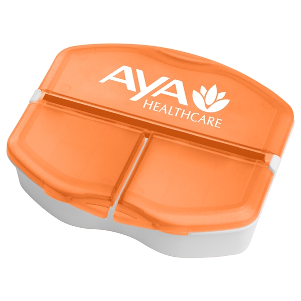 3 Compartment Pill Boxes For Under A Dollar, Custom Imprinted With Your Logo!