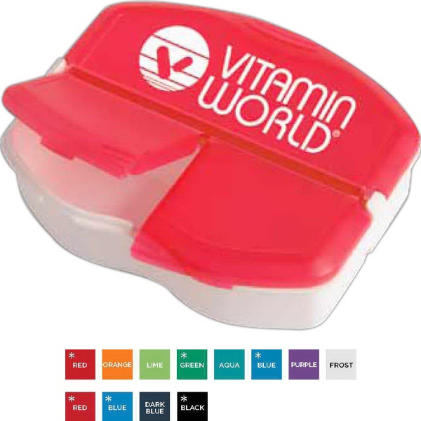 3 Compartment Pill Boxes For Under A Dollar, Custom Imprinted With Your Logo!