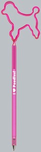Poodle Dog Bent Shaped Pens, Custom Imprinted With Your Logo!