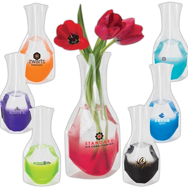 Flexible Flower Vases, Custom Imprinted With Your Logo!