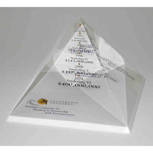 Custom Printed Pyramid Shaped Acrylic Embedments