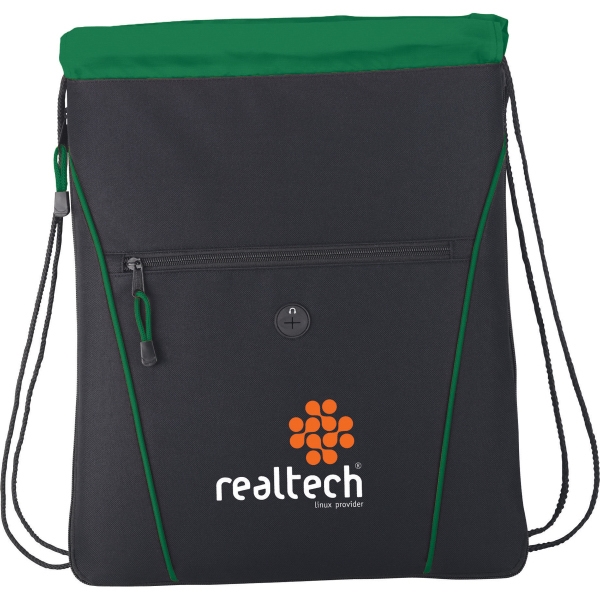 Drawstring Backpacks with Zipper, Custom Printed With Your Logo!