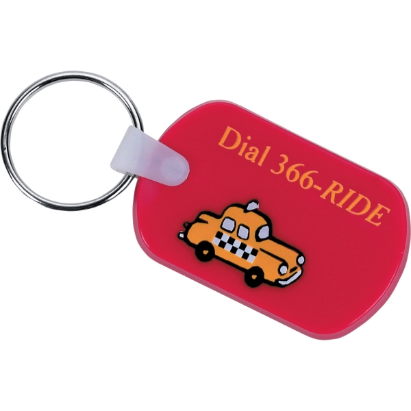 1 Day Service Rectangular Soft Key Tags, Personalized With Your Logo!